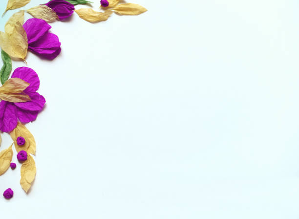 istock Floral frame of tissue paper on white background 993569718