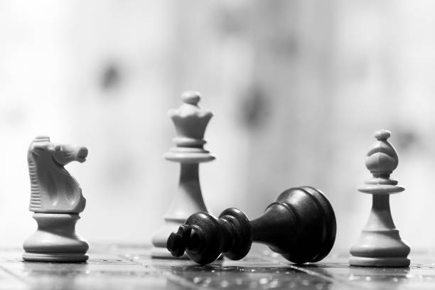 Black and White image of wooden chess pieces by OGphoto  Cool wallpapers  black and white, Black and white picture wall, Black and white photo wall