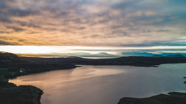 istock drone view of lake during sunset in iceland 993588058