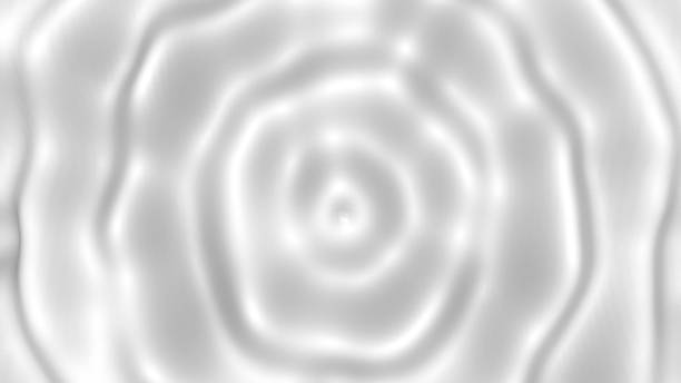 istock Round ripples on white liquid surface, milk or cream texture, 3d rendering illustration, abstraction 993602096