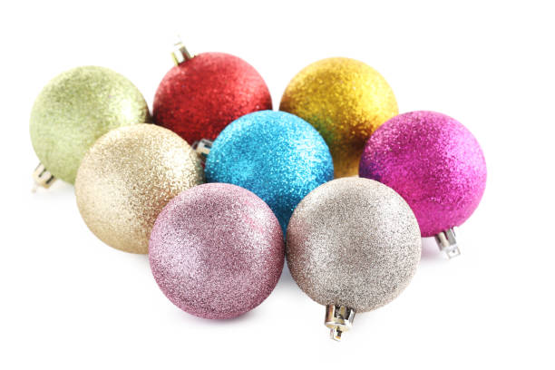 istock Christmas baubles isolated on a white background 993618654