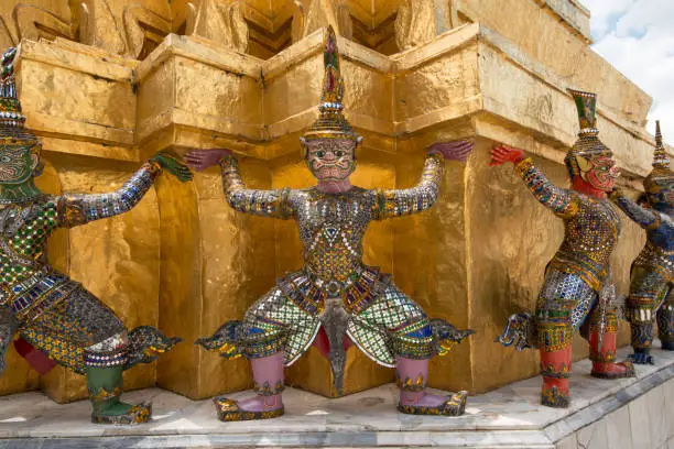 Photo of The pattern of golden garuda at Wat phra Kaew Temple, Bangkok,Thailand