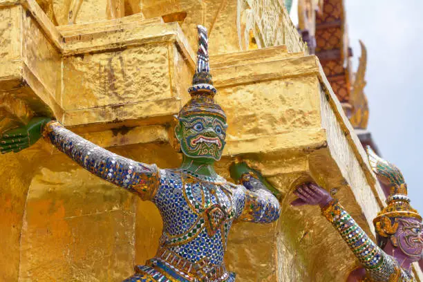 Photo of The pattern of golden garuda at Wat phra Kaew Temple, Bangkok,Thailand
