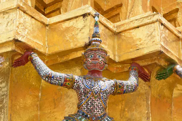 Photo of The pattern of golden garuda at Wat phra Kaew Temple, Bangkok,Thailand