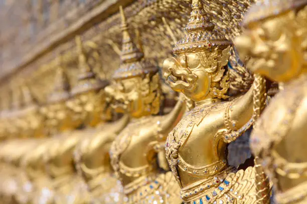 Photo of The pattern of golden garuda at Wat phra Kaew Temple, Bangkok,Thailand