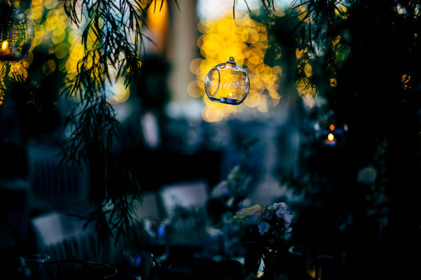 Luxury table settings for fine dining with and glassware, beautiful blurred  background. For events, weddings. WEDDINGS, Wedding detals and planing.