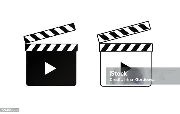 Realistic Clappercinemaboard On A White Backgroundfilmtimevector Illustration Stock Illustration - Download Image Now