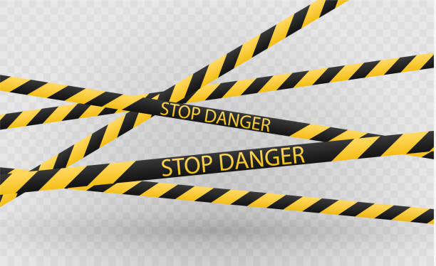 istock Isolated lines of insulation. Realistic warning tapes. Signs of danger. Vector illustration, isolated on a cellular background. Yellow color 993657680