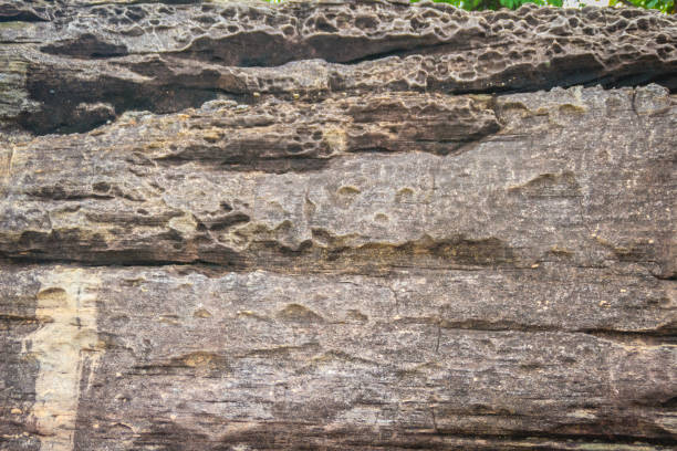 Abstract patterns of Sedimentary rocks that are formed by the deposition and subsequent cementation of that material at the Earth's surface and within bodies of water.