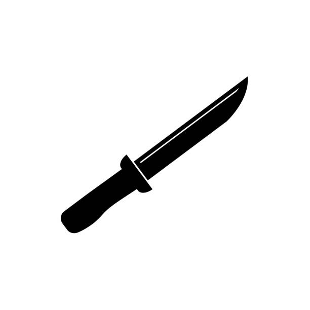 ilustrações de stock, clip art, desenhos animados e ícones de knife simple vector icon - weapon dagger hunting hunter