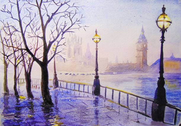istock London after the rain.Big Ben. Spring. Watercolor. 993676800