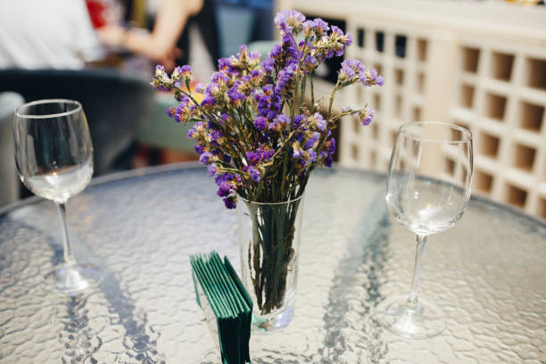 istock fragrant lavender in a glass on a table in a coffee shop 993679666