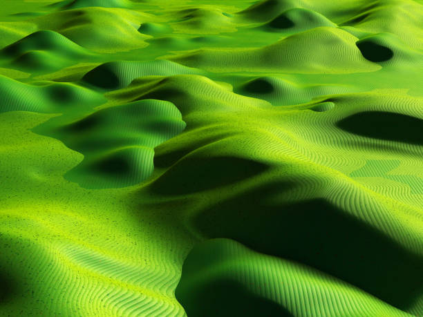 istock 3d illustration abstract background of green hills. 993710150