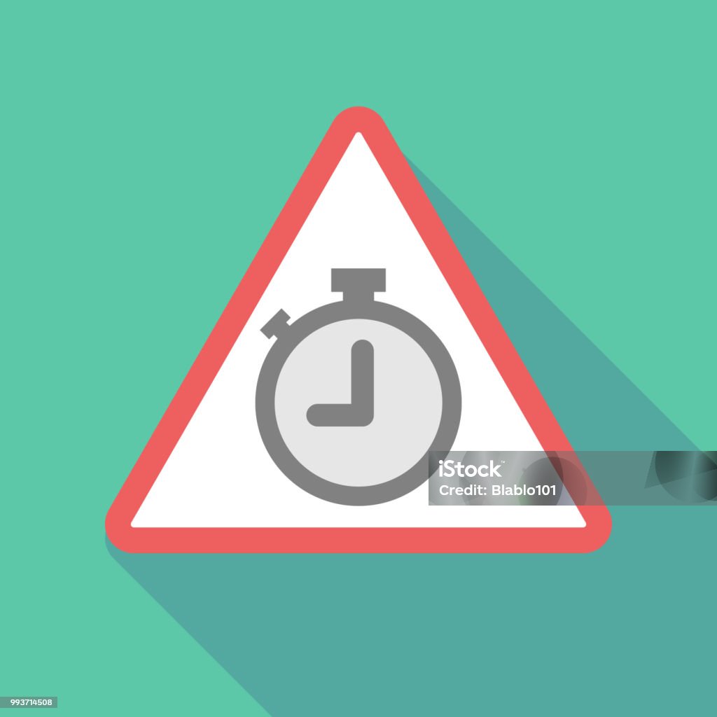 Warning Clock Timer Countdown Long Shadow Warning Signal With A Timer Stock Illustration - Download ...