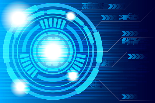 Computer System Circle Futuristic Circle System Computer With Abstract Line Cable Systemvector ...