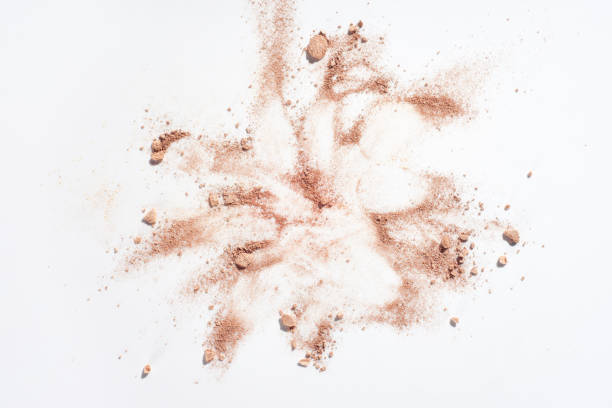 istock Smudges of powder foundation on white background 993741838