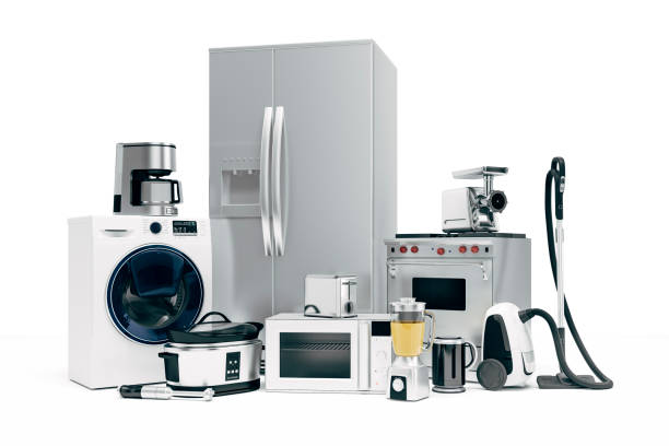istock ,3d set of home appliances on white background 993760082