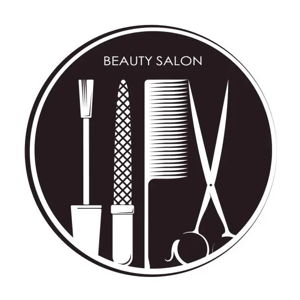 Vector illustration of Beauty salon and manicure design