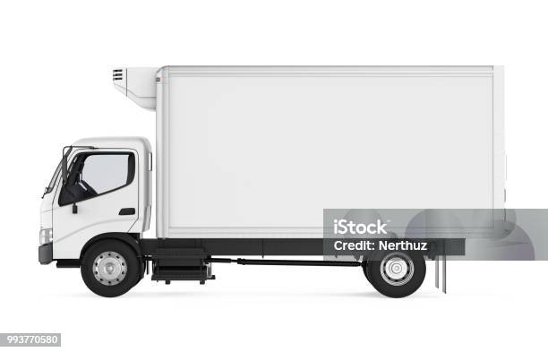 Refrigerated Truck Isolated Stock Photo - Download Image Now - Truck, Refrigerator, Semi-Truck