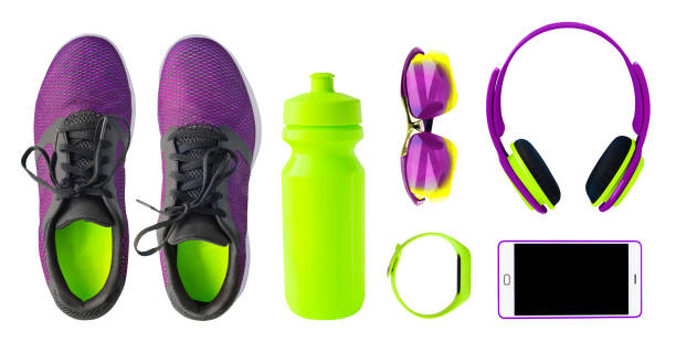Set of running shoes and accessories