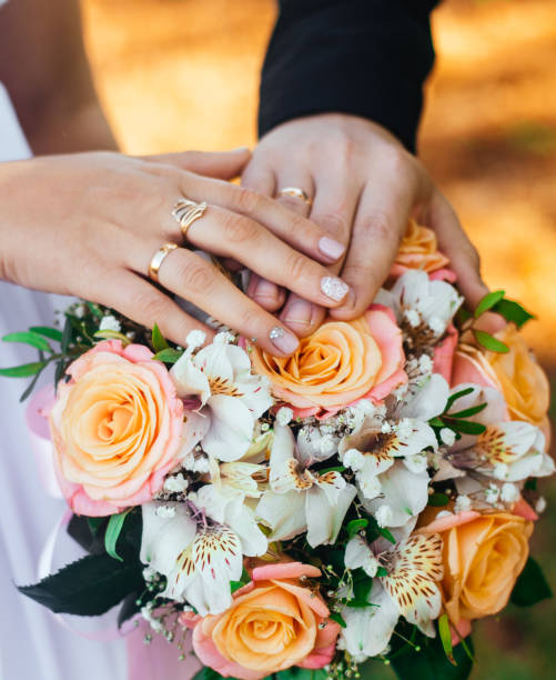 istock Wedding rings , creating a new family, wedding concept 993799306