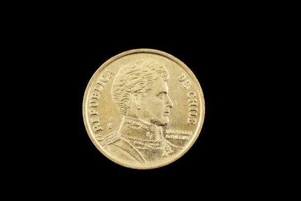 istock Chilean 10 Peso Coin Isolated On A Black Background 993956548