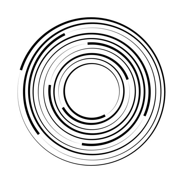 zentrales geometrisches element des kreises. vektorabbildung - concentric stock-grafiken, -clipart, -cartoons und -symbole