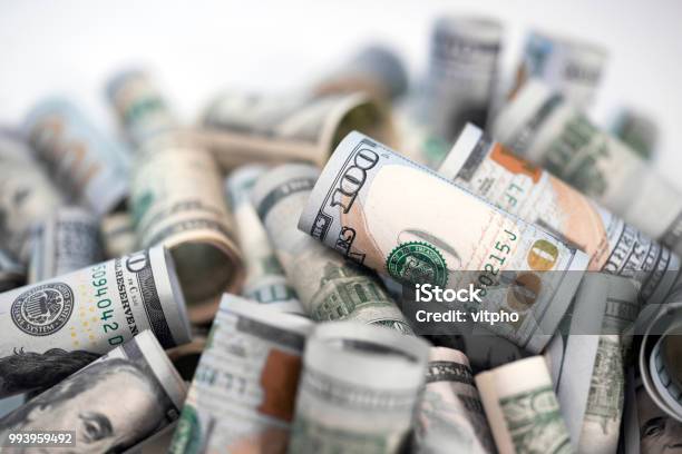 Cash Bills As Symbol Of Financial Stability Stock Photo - Download Image Now - US Paper Currency, Rolled Up, Currency