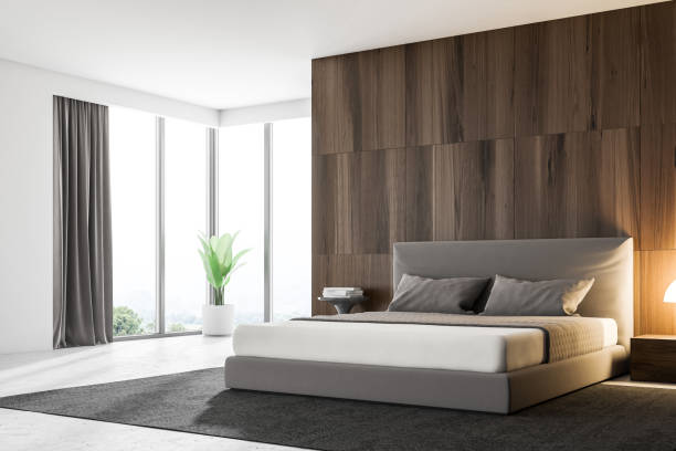 istock Dark wood master bedroom corner 993959808