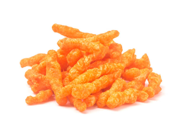 istock Crunchy Orange Cheesy Chips on a White Background 993962938