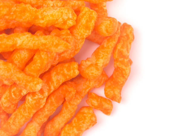 istock Crunchy Orange Cheesy Chips on a White Background 993963030