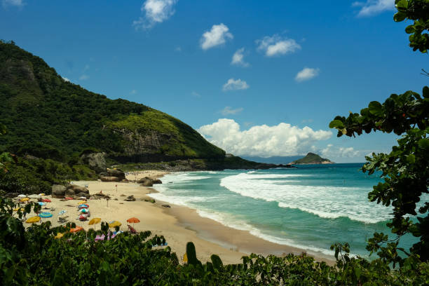 The beautiful little beach (Prainha) in Rio de Janeiro Famous surfer point in Rio de Janeiro verão stock pictures, royalty-free photos & images