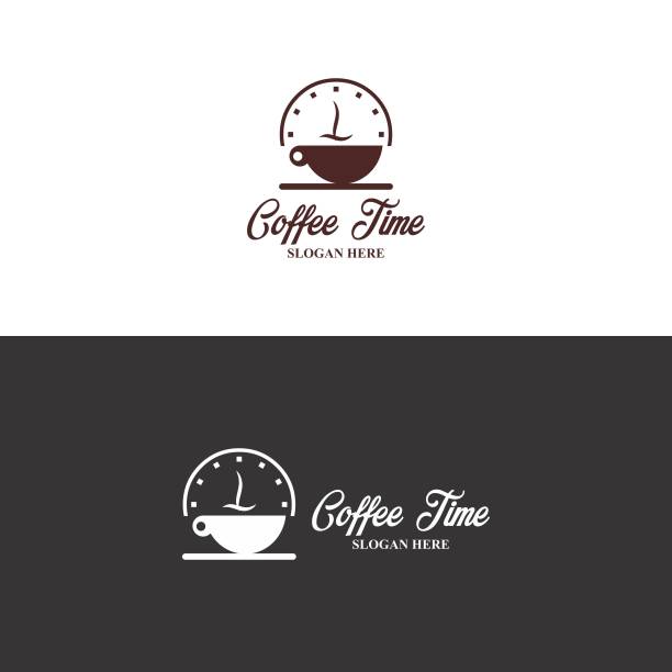 Coffee Time Logo in vector coffee,time,drink coffee break stock illustrations