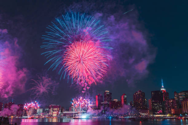 4th July New York City Fireworks stock photo