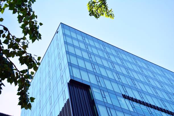 istock Blue clean glass wall of modern skyscraper 993967796