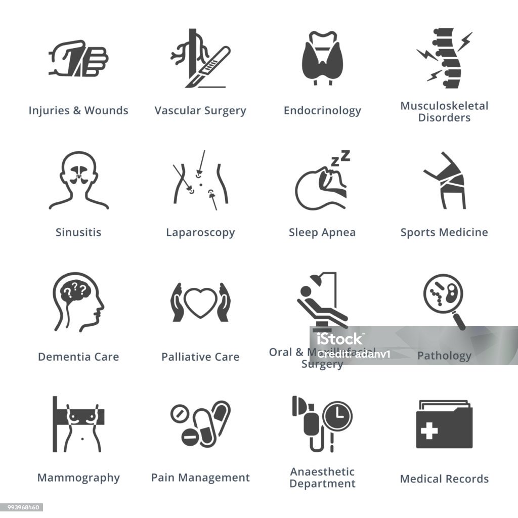 Medical Services & Specialties Icons Set 5 - Blue Series This set contains medical services and specialties icons that can be used for designing and developing websites, as well as printed materials and presentations. Sleep Apnea stock vector