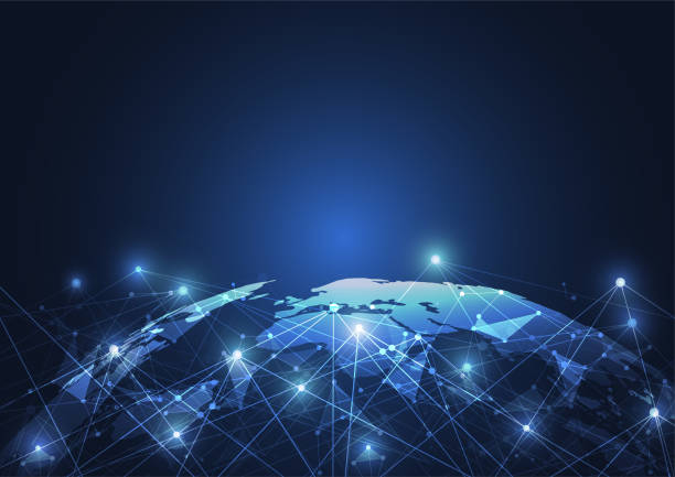 istock Global network connection. World map point and line composition concept of global business. Vector Illustration 993975592