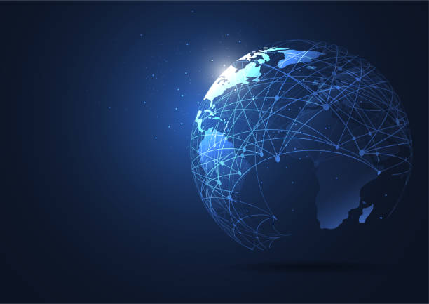 istock Global network connection. World map point and line composition concept of global business. Vector Illustration 993975622