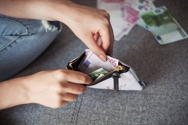 istock Anonymous woman counting new modern euro bills 993977500