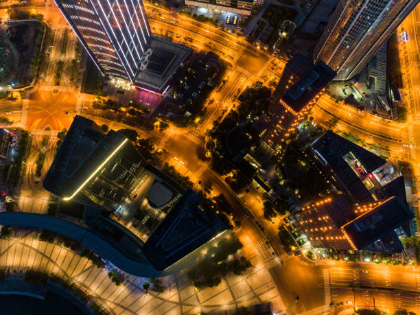 istock top vier with city road in the night 993978294