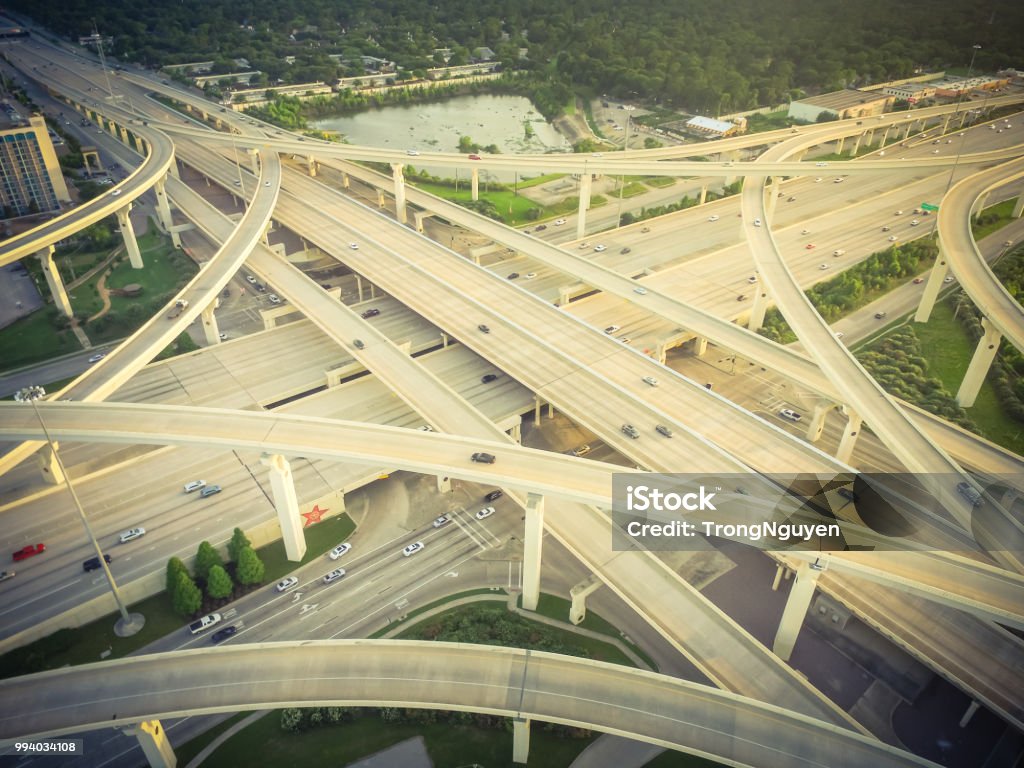 Freeway Stack Vintage Top View Massive Highway Intersection Stack Interchange Stock ...