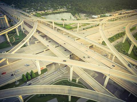 Stack Highways Vintage Top View Massive Highway Intersection Stack Interchange Stock ...