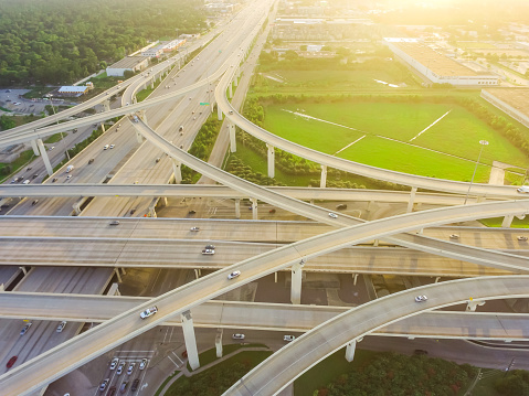 Stack Highways Top View Massive Highway Intersection Stack Interchange Stock Photo ...
