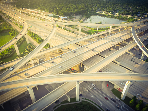 Stack Highways Vintage Top View Massive Highway Intersection Stack Interchange Stock ...