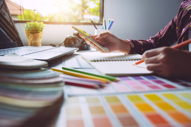 istock designer graphic creative ,creativity woman  working on laptop and designing  coloring colour ideas style 994069716