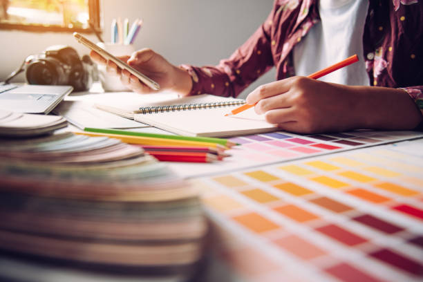 istock designer graphic creative ,creativity woman  working on laptop and designing  coloring colour ideas style 994069790