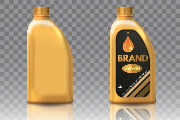 ilustrações de stock, clip art, desenhos animados e ícones de engine oil plastic bottle package mockup set - motor oil bottle