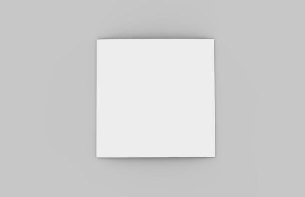 istock Square Tri-Fold Brochure Mock-up on Isolated White Background, 3D Illustration 994132902