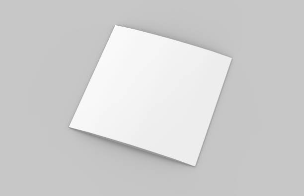 istock Square Tri-Fold Brochure Mock-up on Isolated White Background, 3D Illustration 994133066