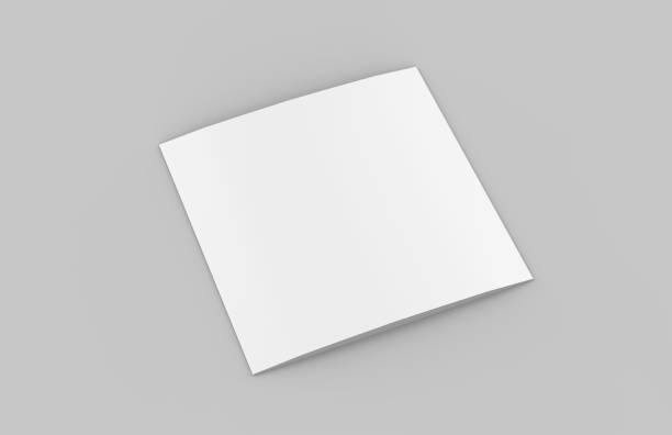 istock Square Tri-Fold Brochure Mock-up on Isolated White Background, 3D Illustration 994133314